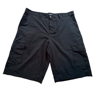 Tony Hawk Mens Black Ripstop Cargo Hybrid Shorts Stretch Board Shorts Size 36